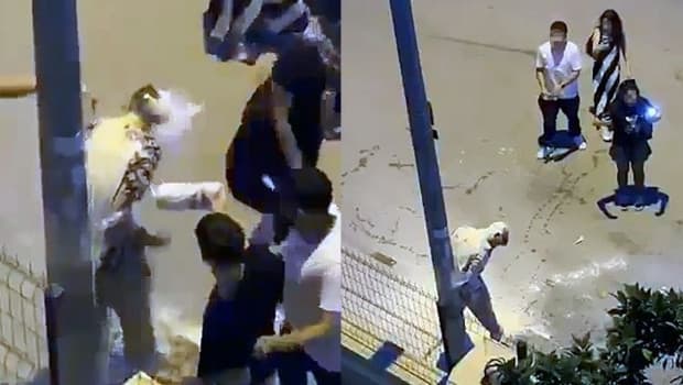 Gençler arkadaşlarını direğe bağlayıp un ve yağ döktü