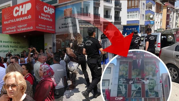 Malatya'da CHP'nin yeni yönetimi çilingirle parti binasına girdi, protesto yaşandı