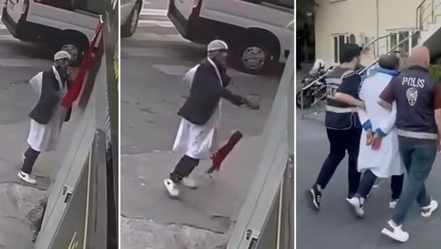 Kağıthane'de Türk bayrağını yere atan kişi yakalandı