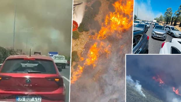 İzmir ve Manisa'da orman yangınları büyüyor, otoyol kapatıldı