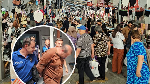 Edirne'de pazar yerinde izinsiz görüntü çeken TIR şoförü gözaltına alındı