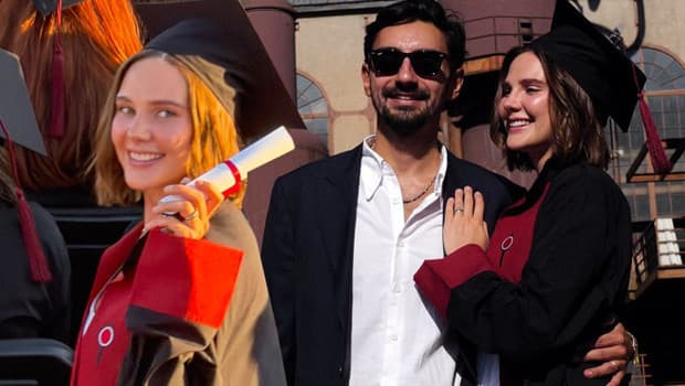 Alina Boz, mezuniyetini kutladı.