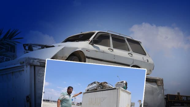1978 model Toros, hırsızlardan korunmak için konteynerin üzerine konuldu