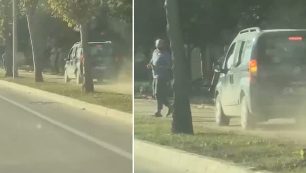 Bursa'da sürücü kaldırımda ilerleyen aracından yayalara yol istedi