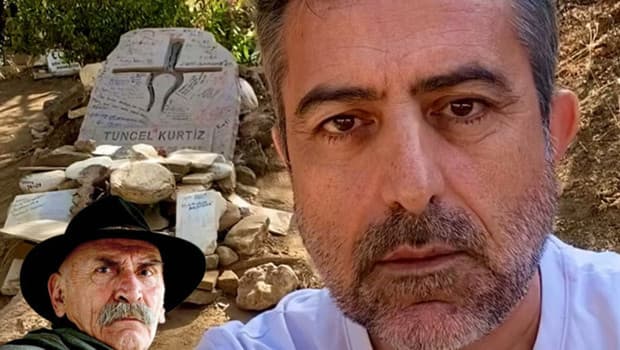 Tuncel Kurtiz'in mezarı sosyal medyada gündem oldu