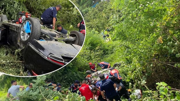 Giresun'da otomobil fındık bahçesine devrildi: 2 ölü, 3 yaralı