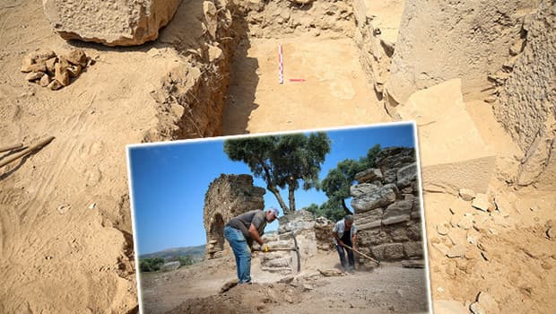 Nysa Antik Kenti'nde 1600 yıllık hamam kalıntıları ortaya çıkarılıyor