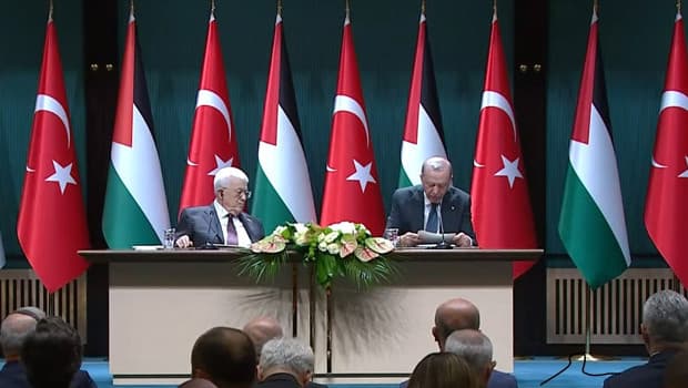 Cumhurbaşkanı Erdoğan, Mahmud Abbas ile basın toplantısı düzenledi