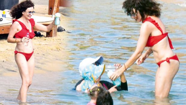 Songül Öden, Bodrum'da kızı için su servisi yaptı