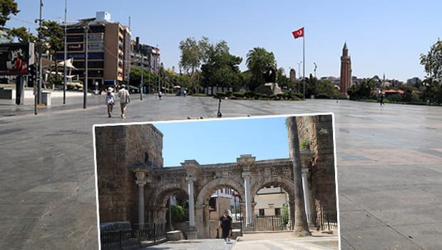 Antalya'da sıcaklık 40 dereceye ulaştı, şehir merkezi sakin kaldı