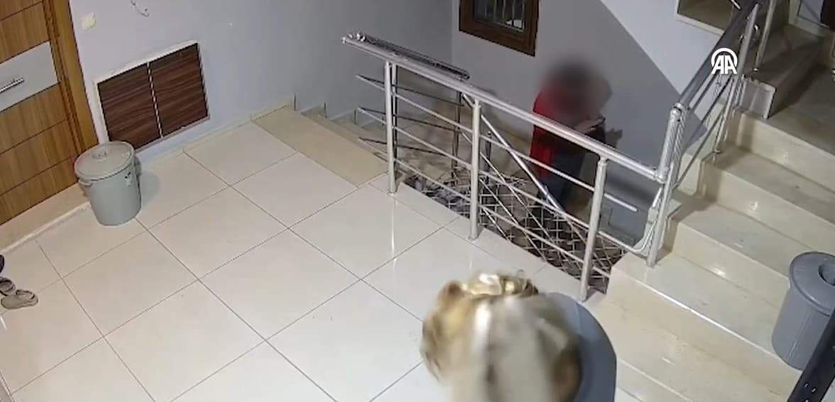 Ayakkabı hırsızlığı güvenlik kamerasında