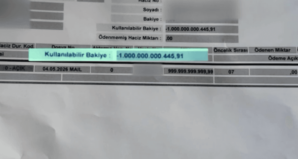 Banka hesabına 1 trilyon lira yatırılan kişinin hesapları donduruldu