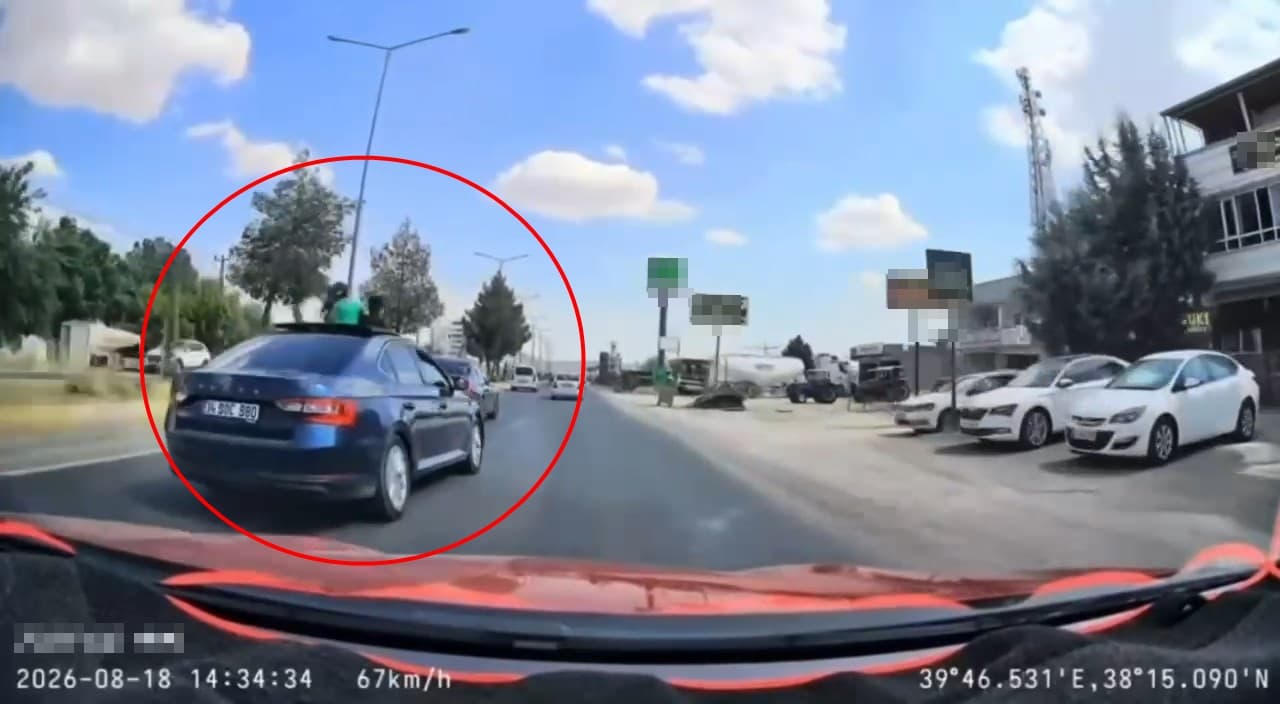 Diyarbakır'da makas atan sürücü çocukları tehlikeye soktu