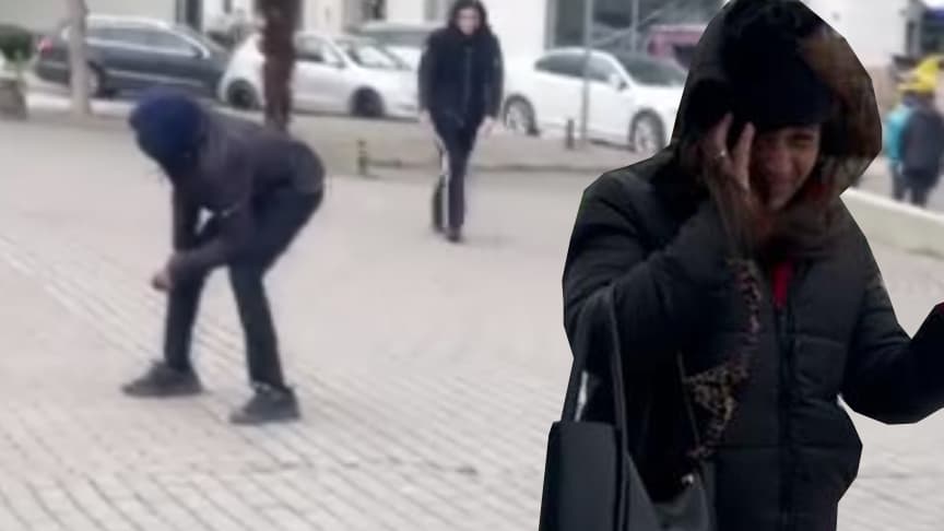 80 kilometrelik fırtına. Sokağa çıkan yürüyemedi, olduğu yerde durup bekledi