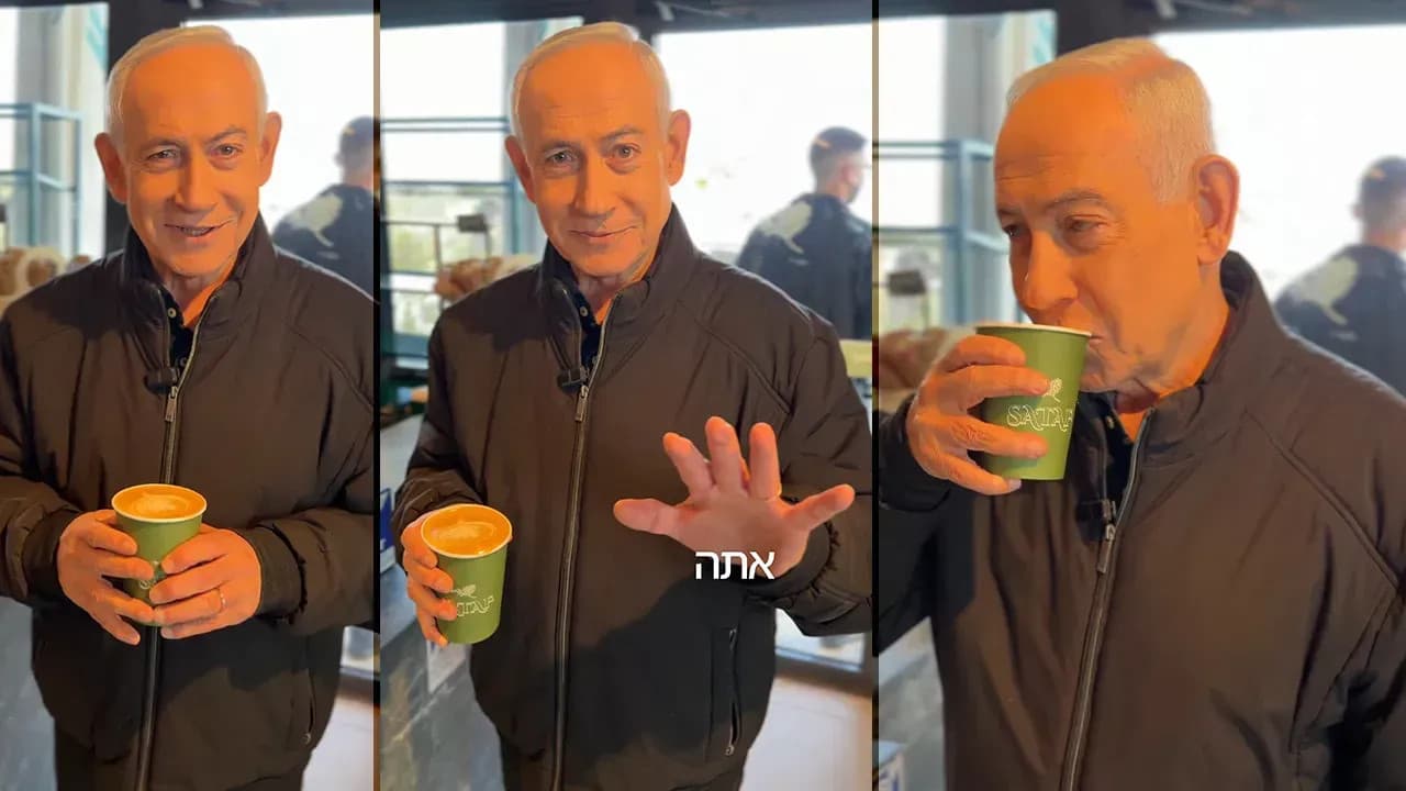 Öldüğü iddia edilmişti: Netanyahu kahve dükkanında ortaya çıktı! Ellerini göstererek konuştu