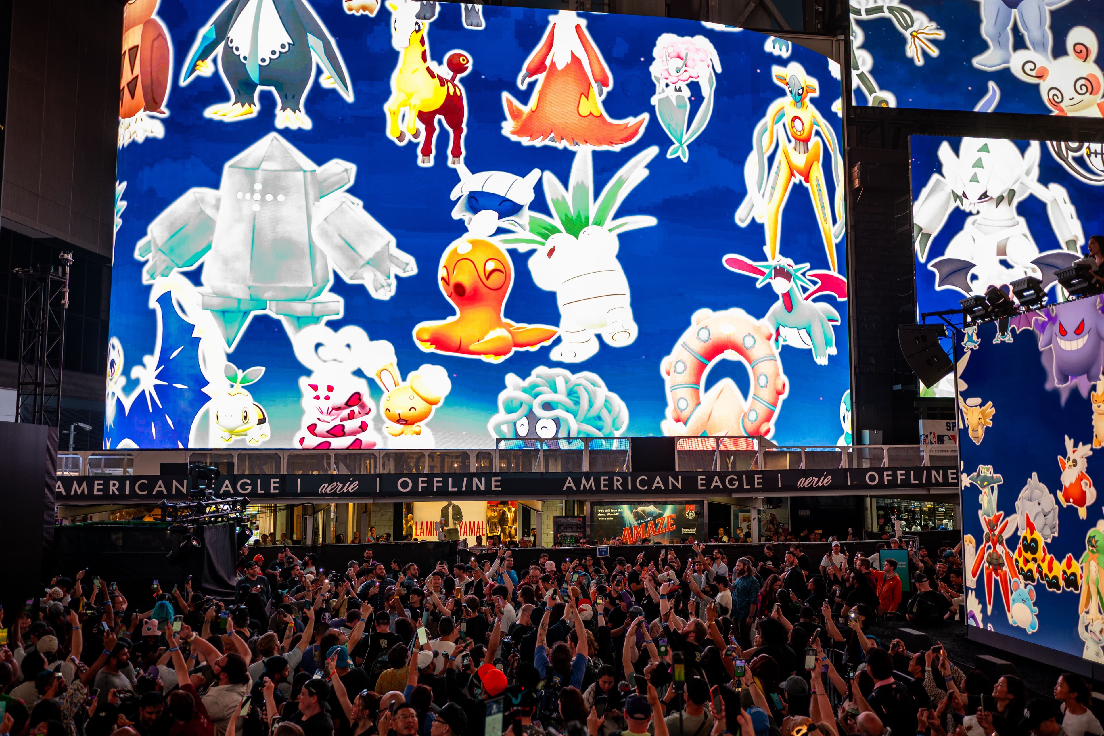 Thousands Gather in Times Square for Special Pokémon Go Mewtwo Event