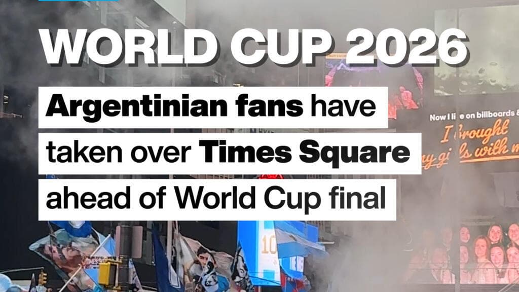 Argentinian Fans Gather in Times Square Ahead of World Cup Final