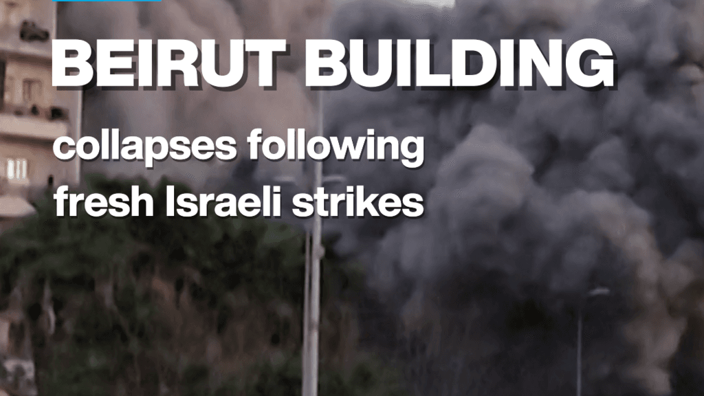 Beirut building collapses amid fresh Israeli strikes in capital city's centre