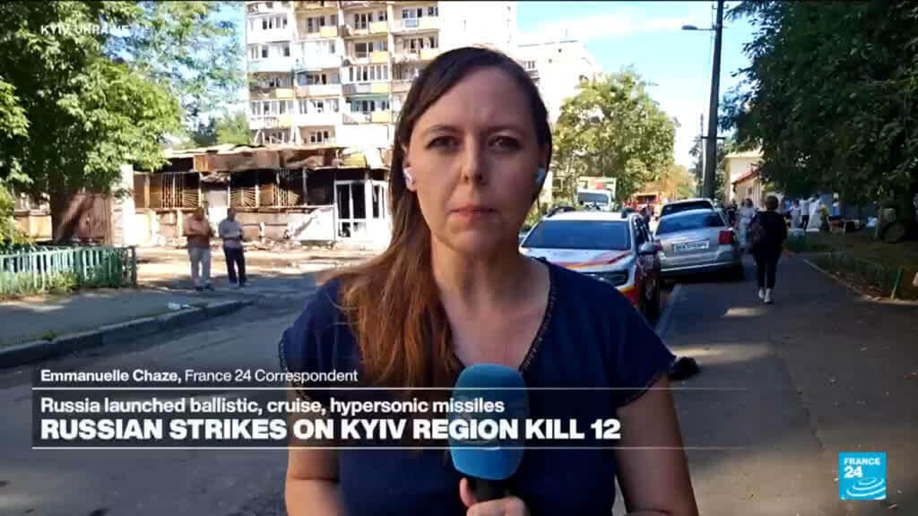 Russian Strikes Claim at Least 12 Lives in Kyiv and Nearby Areas