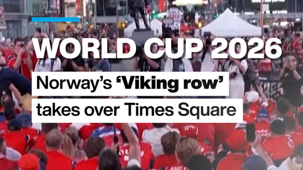 Norwegian Fans Bring 'Viking Row' to Times Square Ahead of World Cup Match