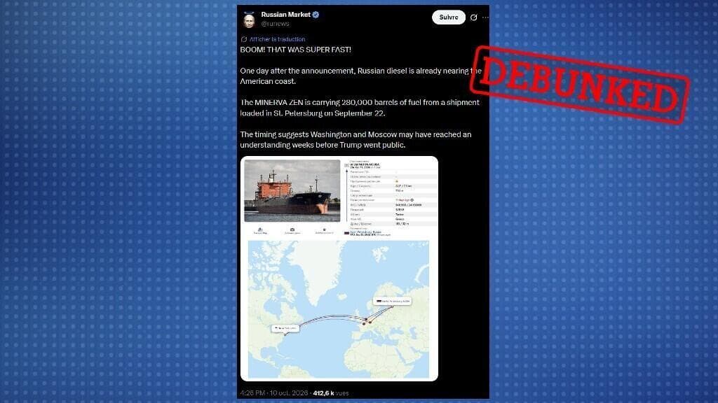 Russian Oil Tanker Not Delivering Diesel to the United States