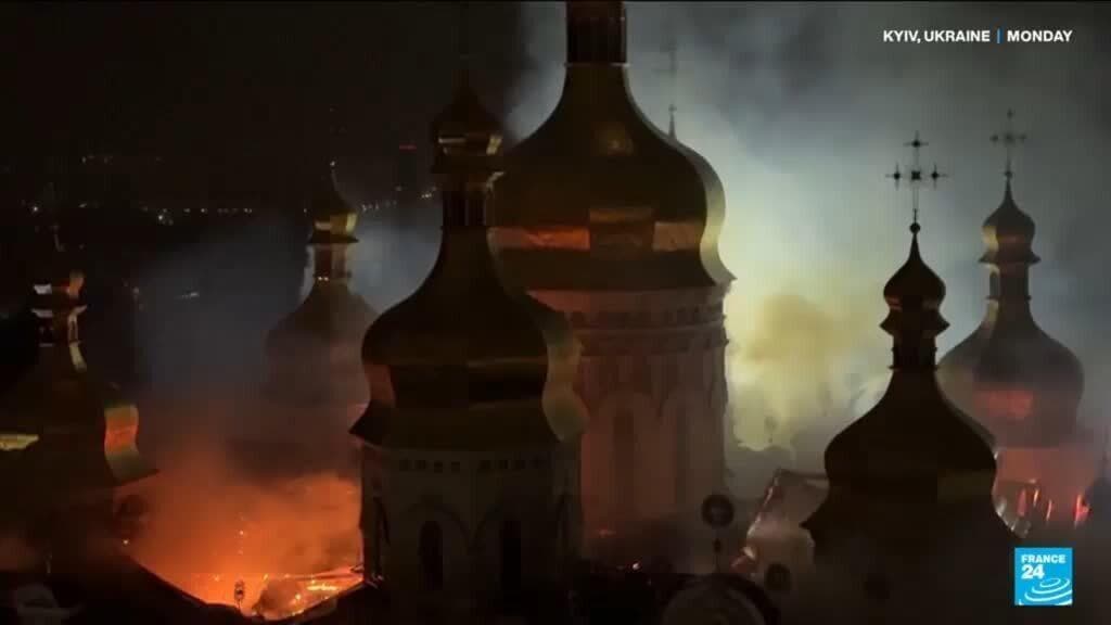 Kyiv Pechersk Lavra Monastery Engulfed in Flames Amid Russian Attacks