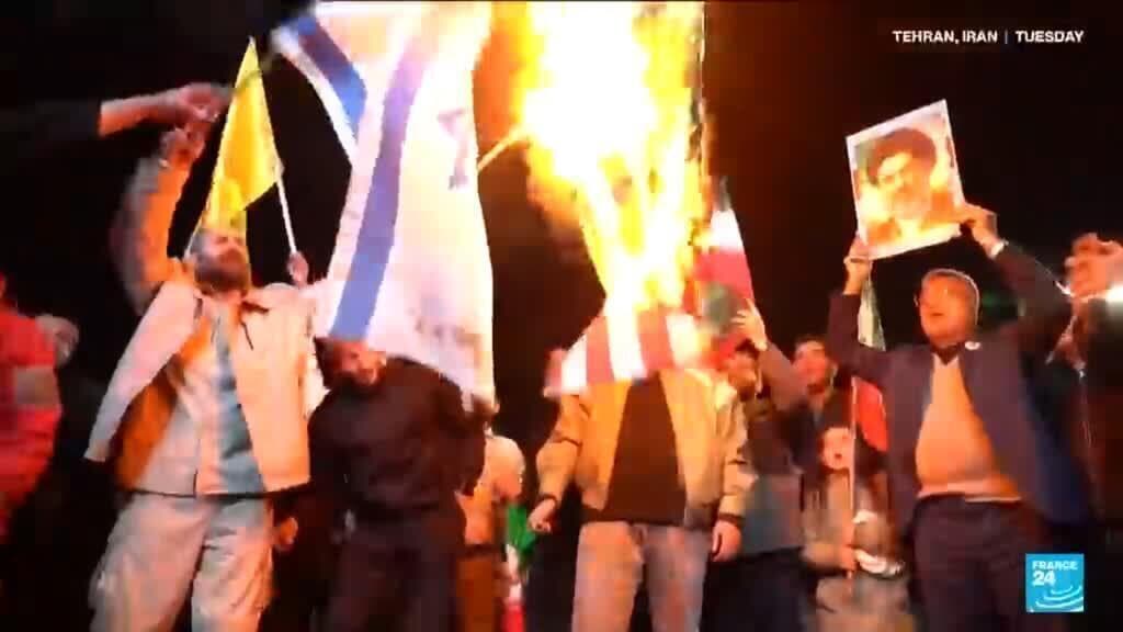 Pro-regime Iranians celebrate ceasefire