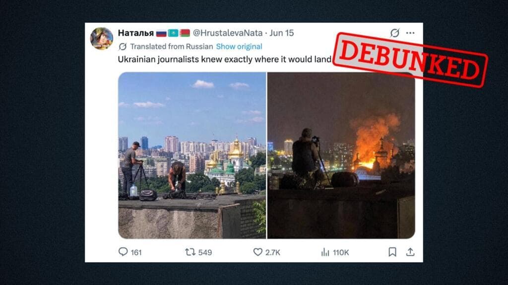 Pro-Russian Accounts Spread False Claims About Kyiv Cathedral Fire