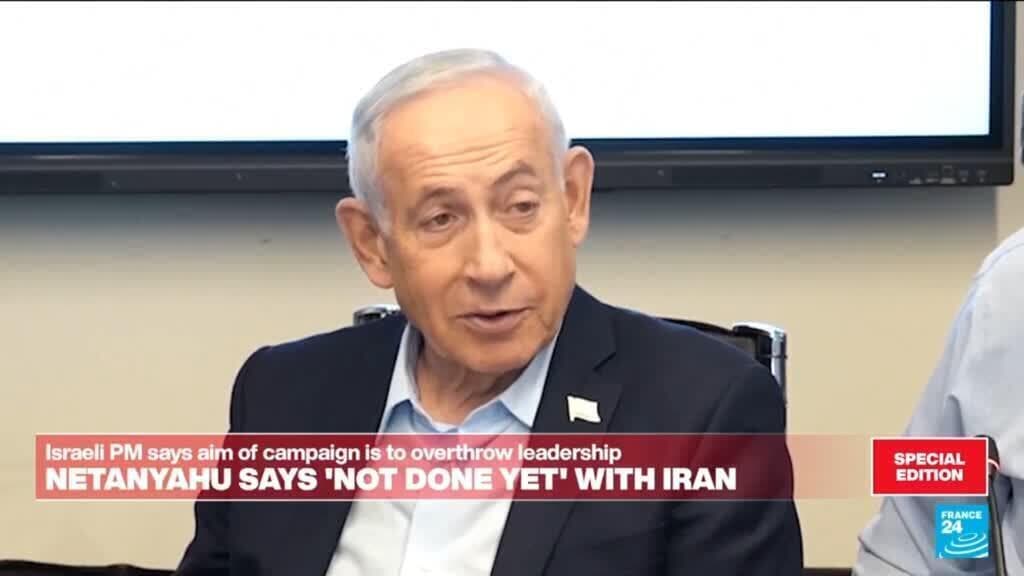 Israel's Netanyahu warns 'we are not done yet' in Iran in break with Trump