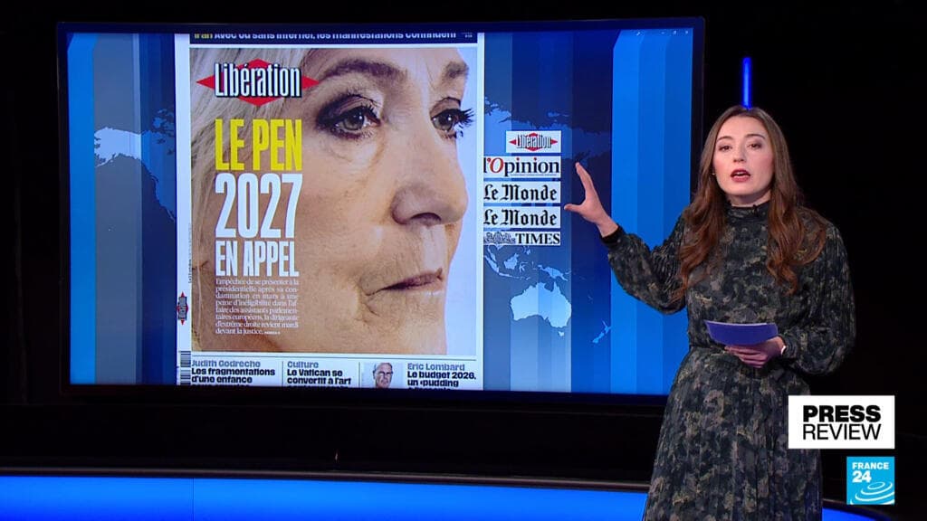 Papers look ahead to Marine Le Pen's make-or-break appeal trial