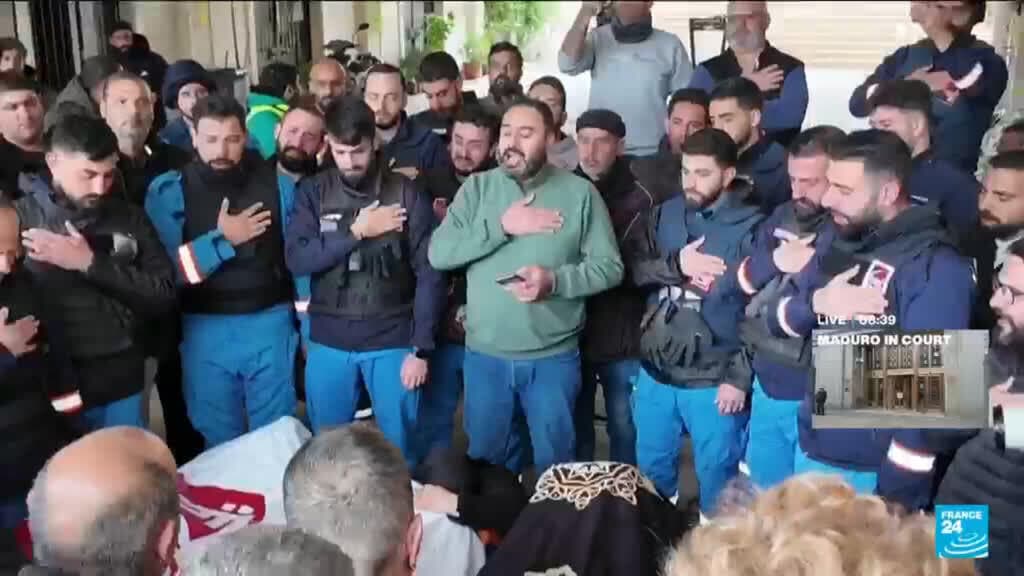 In Lebanon, paramedics mourn their own killed in Israeli strike