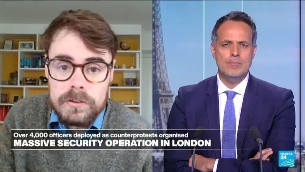 Large Security Operation Underway in London Amid Counterprotests
