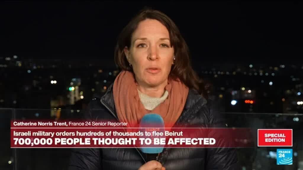 Israel strikes Beirut’s southern suburbs after issuing a blanket evacuation order