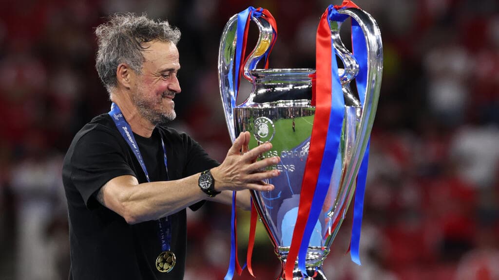 Luis Enrique Celebrates PSG's Back-to-Back Champions League Victory
