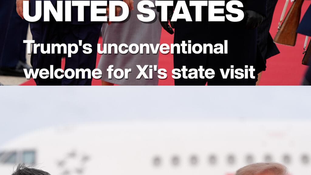 Trump Greets Xi Jinping at Military Airbase for State Visit