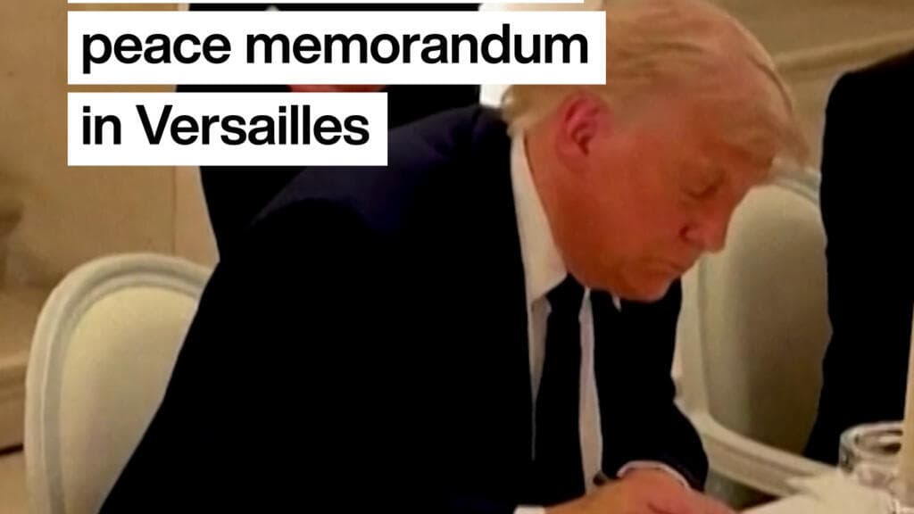 Donald Trump Signs Peace Memorandum at Versailles Dinner Following G7 Summit