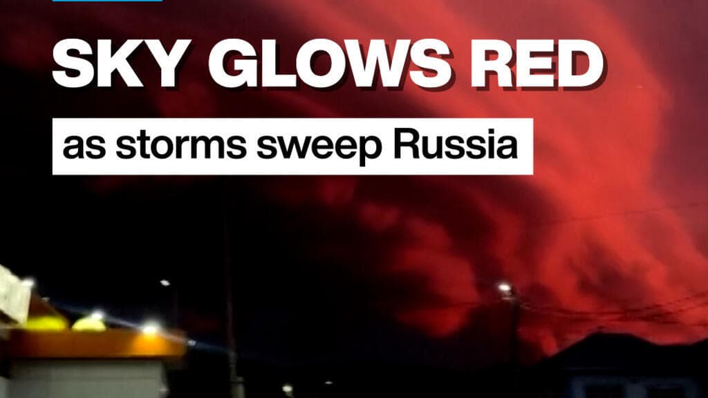Red Skies Appear Over Miass as Storms Hit Russia's Chelyabinsk Region