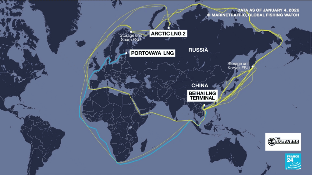 Tracking the ships delivering sanctioned Russian LNG to China