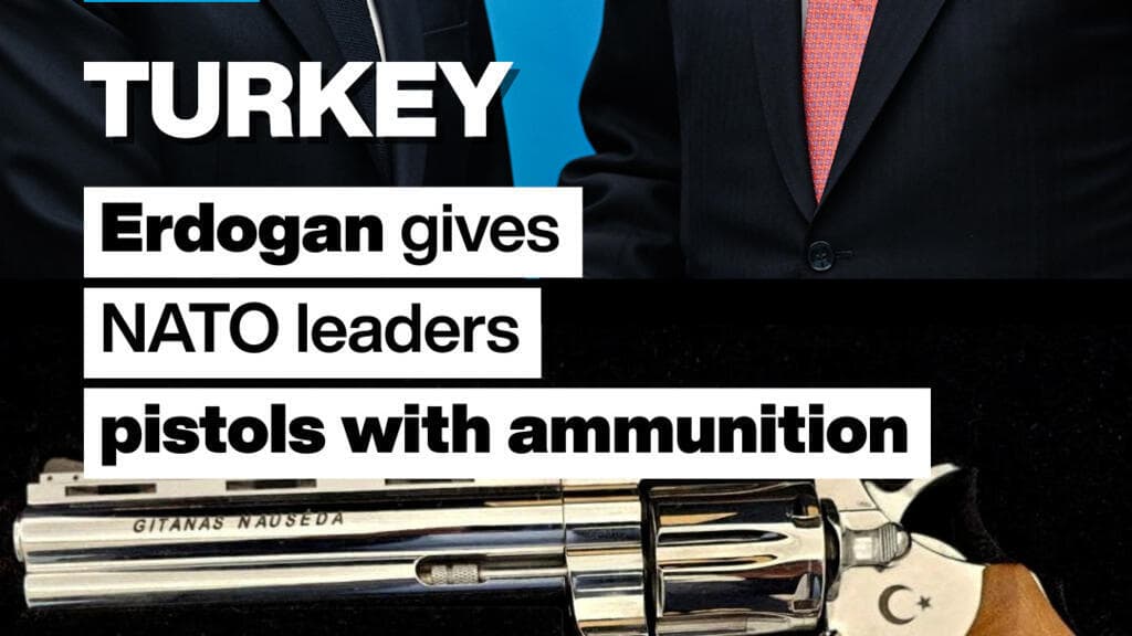 Erdogan Presents NATO Leaders with Vintage Revolvers After Summit
