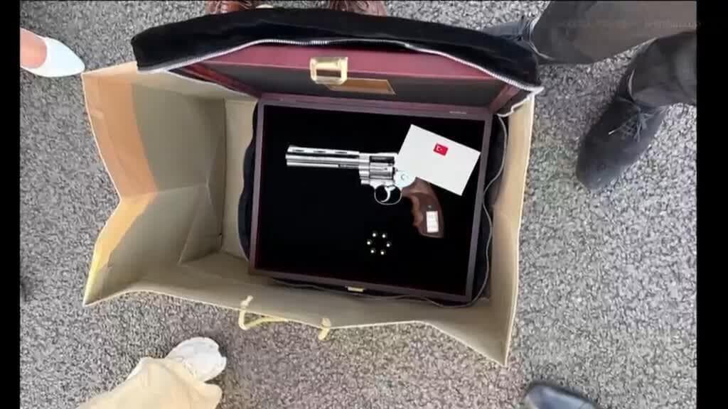 Erdogan Surprises NATO Leaders with Engraved Vintage Revolvers