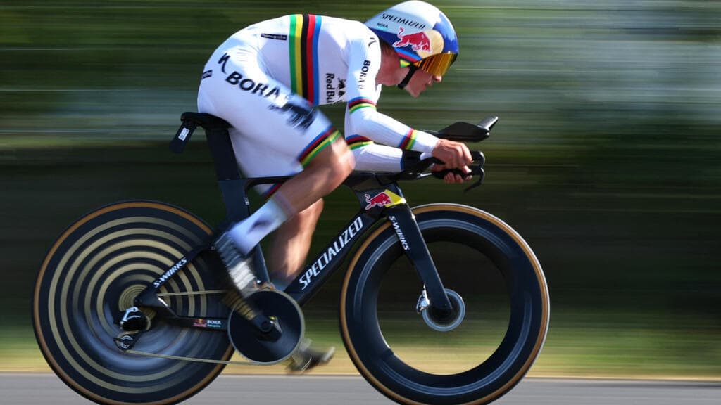 Remco Evenepoel Claims Time Trial Victory at Tour de France, Solidifying Second Place