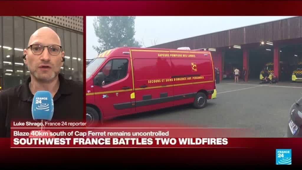 Severe Winds Fuel Wildfires in Southwest France Near Bordeaux