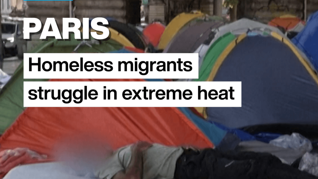 Homeless Migrants in Paris Face Challenges Amid Record Heatwave