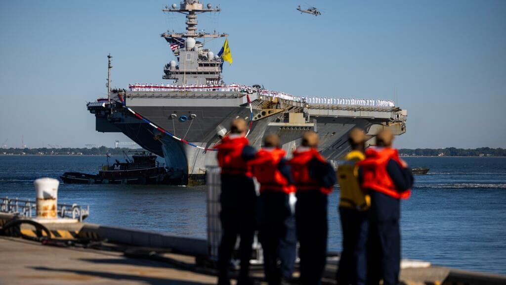 USS Gerald R. Ford Returns to Virginia After Longest Deployment Since Vietnam