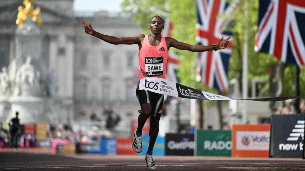 Kenya's Sabastian Sawe, first man to run a marathon in under two hours