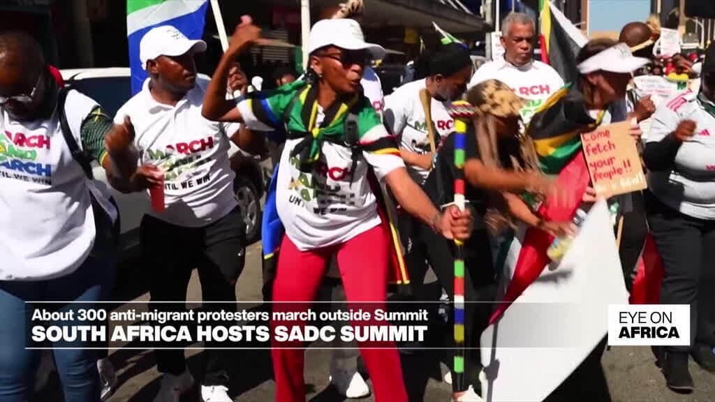 Protesters Rally Against Migration Outside SADC Summit in South Africa