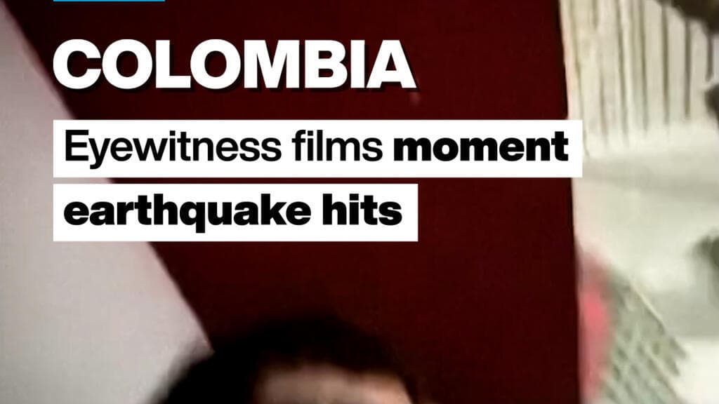Eyewitness Captures Moment of 7.4 Magnitude Earthquake in Colombia