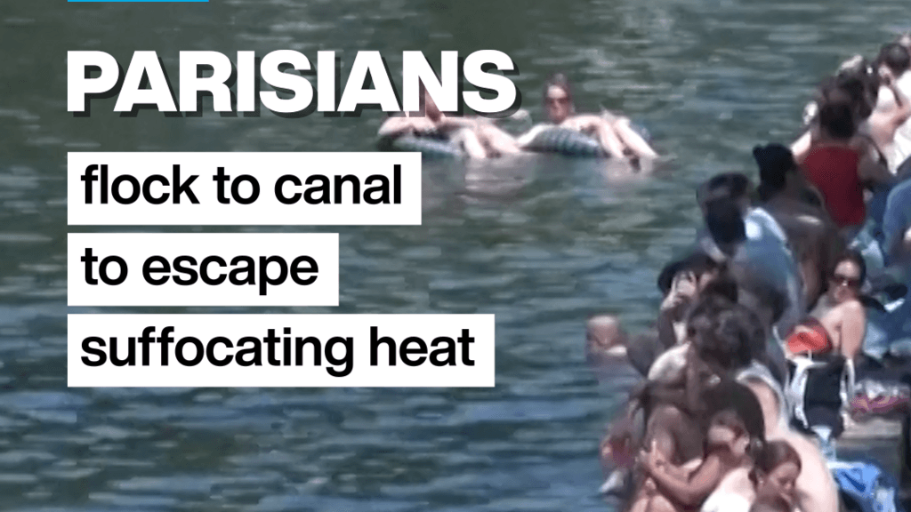 Parisians Seek Relief at Canal Amid Historic Heatwave
