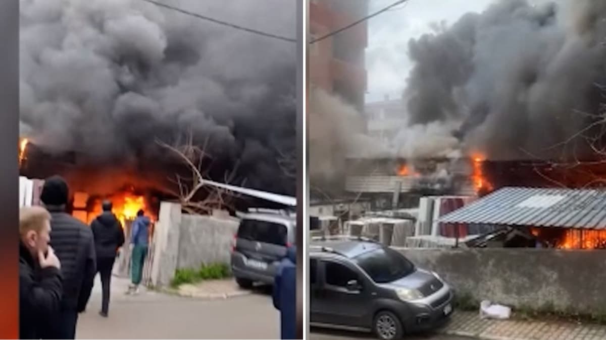 Sultanbeyli'de bir iş yerinde yangın: Küçük patlamalar yaşandı