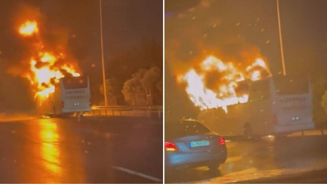 Esenler'de seyir halindeki yolcu otobüsü alev topuna döndü